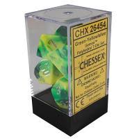 7 Green-Yellow/silver Polyhedral Dice Set - CHX26454